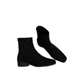 And Velvet Han Yen Hop Boots Women 2025 New Autumn And Winter Plus Velvet Thin Boots Velvet Thin Boots Square Head Zipper Short
