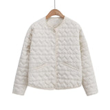 Women's Explosive Heart-Shaped Quilt Cotton Coat Women's Korean Version Of The Round-Neck Jacket Cotton