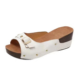 Thick Bottom Slope And Cool Slippers Women's Summer Leisure Belt Buckle Women's