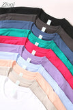 Summer Oversized T-shirt For Women 220G Loose Short Sleeve Tees Solid Casual Basic Cotton T Shirts For Women