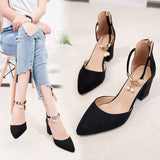 Baotou Thick Heel High Heel Women's Sandals Pointed Women's Shoes Summer Hollow Shoes Pearl Beads 2025 Spring And