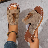 Flat-Bottomed Tuxedo Women Leopard-Print Rope Beach Cool Slippers Tide
