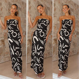 Zingj / Summer 2024 New Women's Fashion Print Strapless Back Sexy