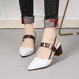 Spring And Summer New Single-Shoe Women's Sharp Head Thick-Heeled Women's Shoes Heeled High Heels Hollow Women's