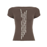 Cloth Forget Hottie Street Simple English Letter Short-Sleeved T-Shirt Hot Girl Tight Round Neck Casual
