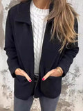 2025 New Women's Wear Clip Solid Color Zipper Pocket Jacket In Long Women's