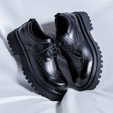 2025 New Platform Derby Shoes Block Casual Shoes British Port Wind Leather Shoes Niche Fashion Premium