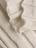 Style Open Fork Umbilion One-Word Three-Dimensional Flowers Hollow Knitting Top Pure Desire To Repair Breathable