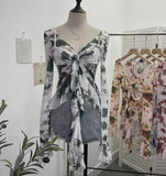 Irregular Kinking Of The Net Yarn Irregularly Kinked Lotus Lobe Slings Shoulder Horn Sleeve T-Shirt Short Top