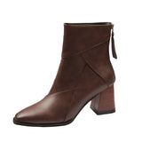 Fashion Boots Women's New Rough And Sharp Head In The Fall/Winter 2025 Zipper Leaning Fashion Women's