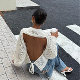 Loose Round Collar Design Feel Waist Sweater Knitted