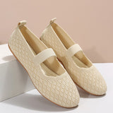 Large-Size Fly Weaving Breathable Low-Topped Single Shoes Women Shallow Flat Bottom Lazy Breathable Work