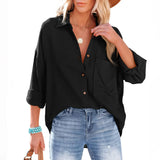 Spring Green Button Up Shirts Women Cotton Long Sleeve Blouses Korean Office Lady Blouse Summer Basic White Blue Tops
