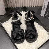 Cool Mary Jane Little Leather Shoes Women Retro Spring And Summer New Bow With Skirt Jk College Wind Single