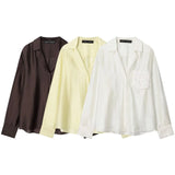 New Fashion Temperament Women's Embroidered Pocket Shirt
