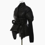 New Camouflage Personality Splicing Knitted Cuffs Waist Personality Tailoring Cotton Coat