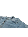 Jacket For Women Thick Vintage Locomotive Lapel Zippers Jacket Fashion Streetwear Hip Hop Loose Casual All-match Denim
