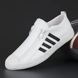 Men's Shoes 2025 Autumn Men's Casual Leather Shoes Fashion Flat Shoes One Foot Pedal