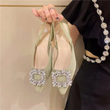 Small Fragrant High Heeled Sandals Fashion Wearing Fairy Shoes 2025 New Summer Drill Tip Point Single