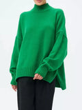 And Winter Half-High Collar Thread Sweater Solid Color Cover Loose Casual