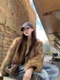 2025 Brown Short Eco-Friendly Fur High Fashion Lazy