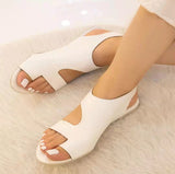 Zingj Flat Sandal Women's Summer Crocodile Pattern Round Toe Soft Sole Casual Plus Size Women's