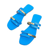 Summer New Women's Shoes Sand Slippers Large-Size Bright-Faced Flat-Bottomed Women's Slippers