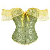 Girded Body Dress Retro Collar Collar Girded Corset Bras Shaped Black