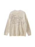 Autumn Winter Women's Harajuku O-neck Print Sweater Casual Loose Basic Oversize Jumper Vintage Knitted Sweaters Women