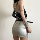 2024 Summer New Women's Pure-Colored Breast-Covered Umbilled Vest Bagted Hip Skirt
