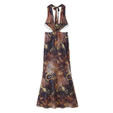Summer Women's Clothing Hollow Print Beach Sleeveless Neck