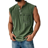 Explosion Sleeveless T-Shirt Young Men's Casual Trend Open The Door Wisht