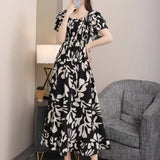 2025 New French Holiday Collar Shoulder Short Sleeves To Show Thin Flowers Long Orange Truss