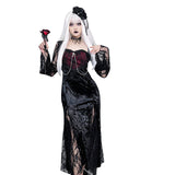Lace Spliced Cross Dress, Dark Style, Sexy Slimming, Hip Split