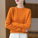 Girl Feeling Jasmine Sweater Knitted Retro Collar Top Autumn And Winter Thick Bottom Shirt