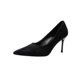 Red 34-42 Yards High Heel Female Fine Heel 2025 Nude Sexy Light Tip Patent Leather Single Shoe