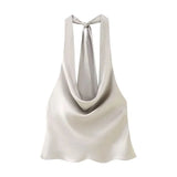 Women's Neck Bow Silk Satin Texture