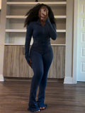 Spring And Summer New Sports Casual Women's Sexy Tight Long-Sleeved Horn Two
