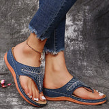 New Slippers Women's Summer Sleeve Sandals Large Thick Soles Of The Foot Cold