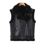 Women's Clothing Explosion Street Fashion Locomotive Casual Loose Collar Imitation Leather