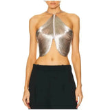 Wind Top 2025 Autumn And Winter New Out-To-Shoulder Fish Bone Slings Irregular Essohu Hanging Neck Vest