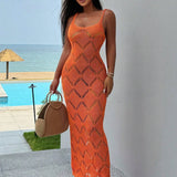Sales Women's Clothing 2025 Summer New Fashion Sexy Bare Back Hollow Hair Weaving Sling