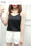 Casual Summer Tank Tops Women Sexy Top Solid Gray Champagne Green Black White Loose Camisole Tank Lady Silk Top