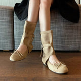 Boots 2025 Spring/Summer New Design Round-Headed Bow With Coarse And Cool Boots Ballet Single