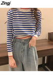 Women Spring Autumn Striped 3 Colors Simple All-match Fit Girl Cute Fashion Korean Style Leisure Comfortable