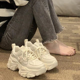 Dad Shoes Women's Height Increased 2025 Spring New Small Man Showing High Thick Bottom Fried Street Sneakers