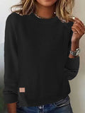 Sheintemu Autumn And Winter Round Collar Long-Sleeved Women's Sweater