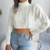 Shooting 2025 Autumn And Winter Fashion Mahjong Long Sleeve High-Neck Short-Sleeved Sweater Women's