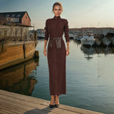Elegant Dress In Autumn 2025 New Fashion Niche High-End Sense Spliced Belt Knitted