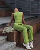 New Sexy Knitted Vest Trousers Fashion Suit